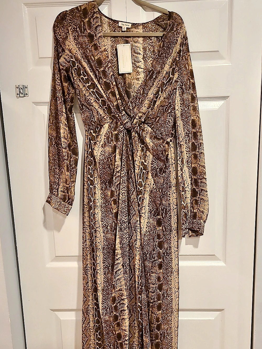 The SANGAnimal Print Maxi Dress NWT in Brown & Beige